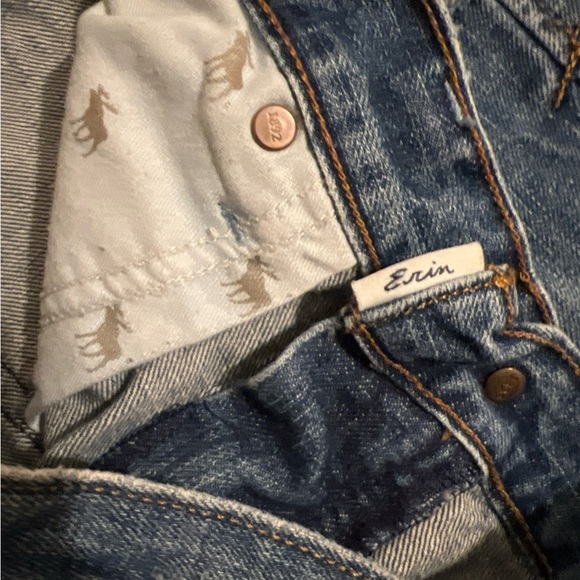 Abercrombie & Fitch Womens Erin Jeans Low Rise Straight Sz 8R X 34’ Distressed - Picture 8 of 9